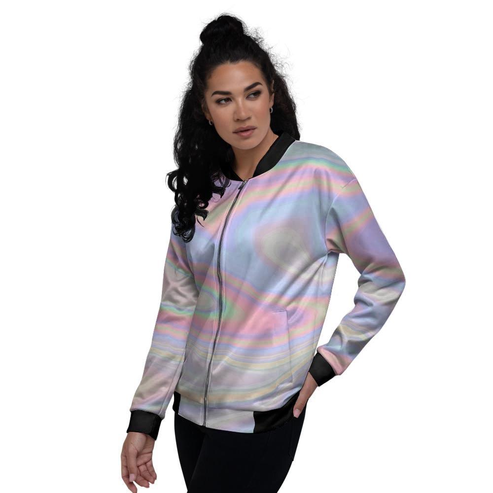 Trippy Holographic Women's Bomber Jacket-grizzshop