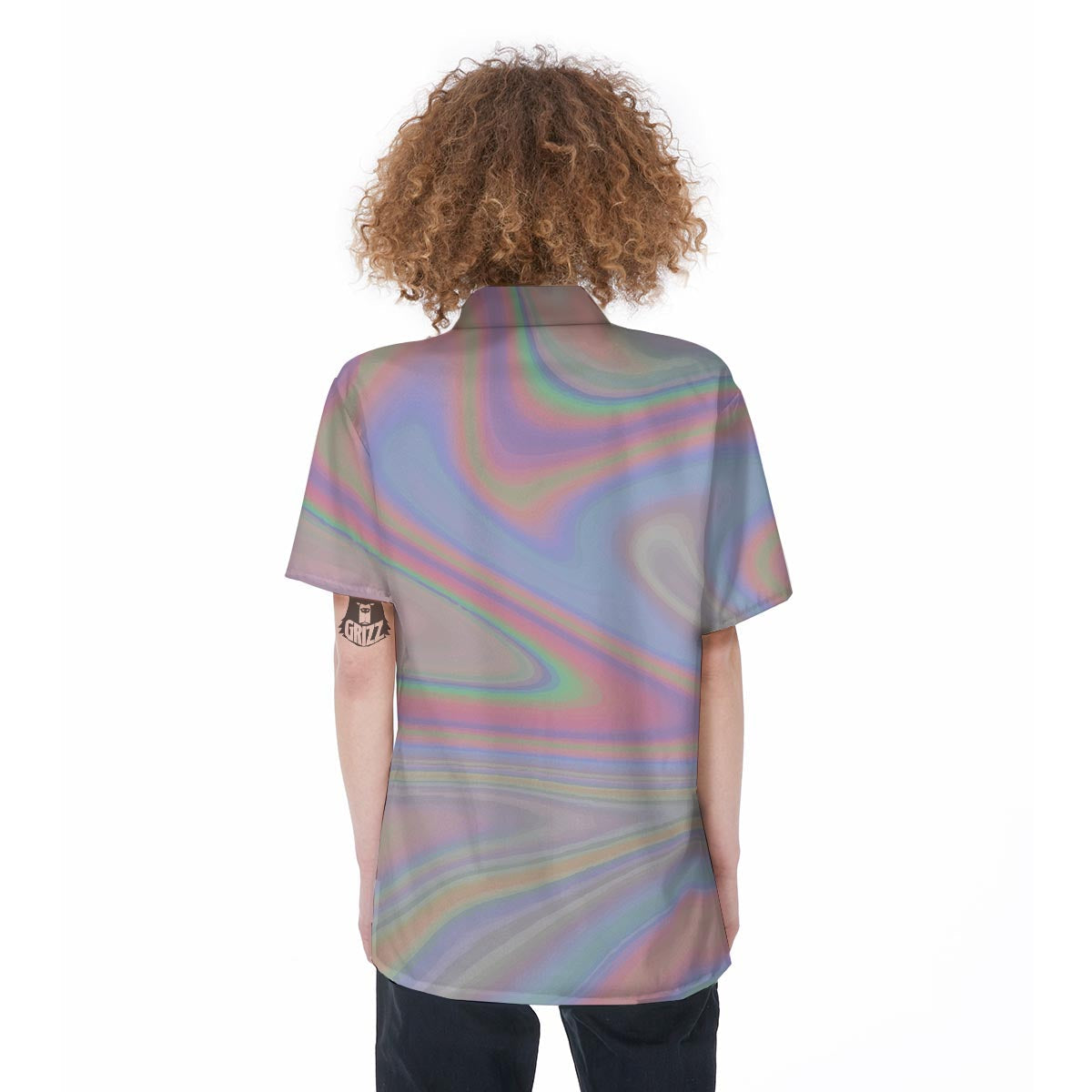Trippy Holographic Women's Short Sleeve Shirts-grizzshop