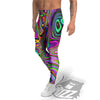 Trippy Liquid Holographic Print Men's Leggings-grizzshop