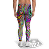 Trippy Liquid Holographic Print Men's Leggings-grizzshop