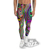 Trippy Liquid Holographic Print Men's Leggings-grizzshop