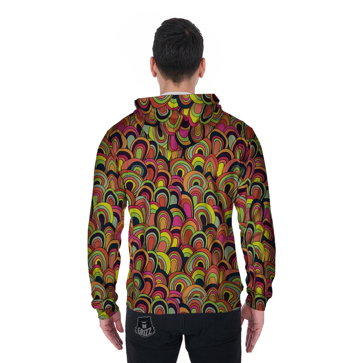 Trippy Men's Zip Up Hoodie-grizzshop