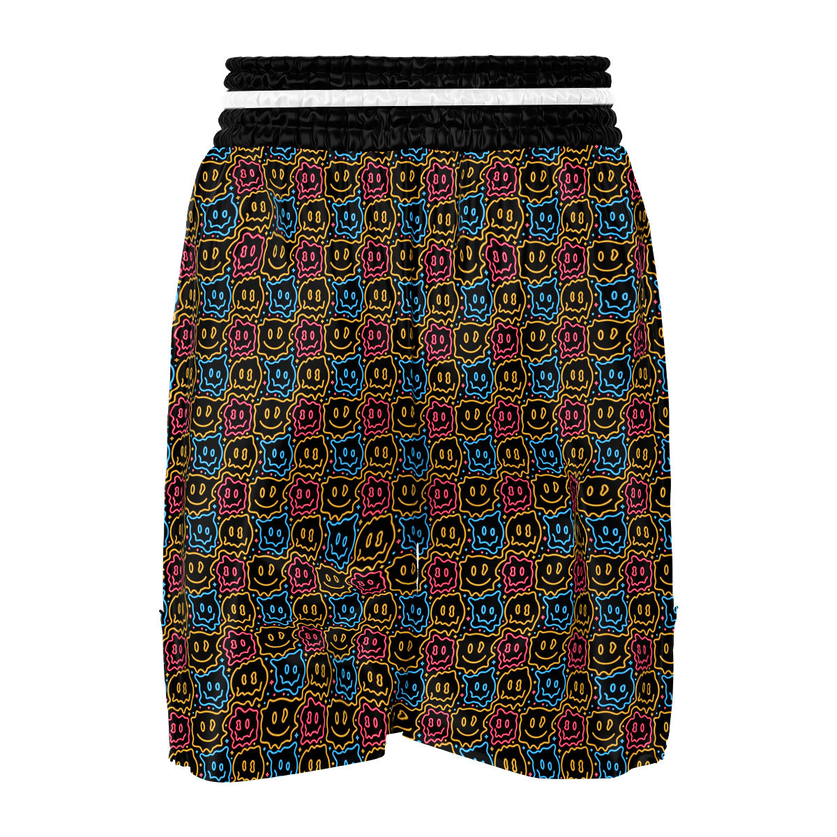Trippy Neon Psychedelic Print Boxing Shorts-grizzshop