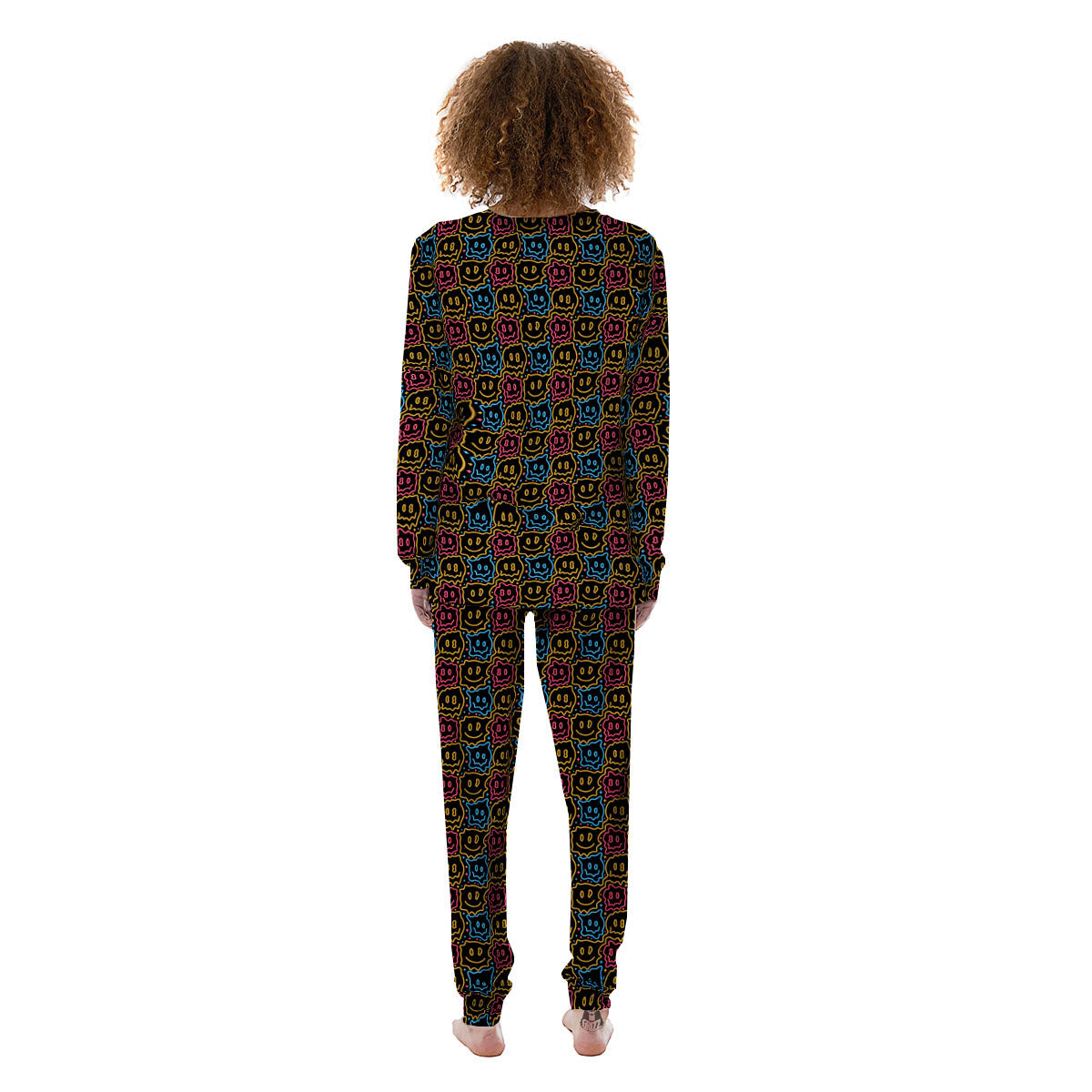 Trippy Neon Psychedelic Print Women's Pajamas-grizzshop