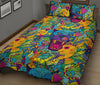 Trippy Pattern Print Bed Set Quilt-grizzshop