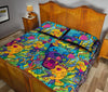 Trippy Pattern Print Bed Set Quilt-grizzshop