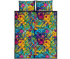 Trippy Pattern Print Bed Set Quilt-grizzshop