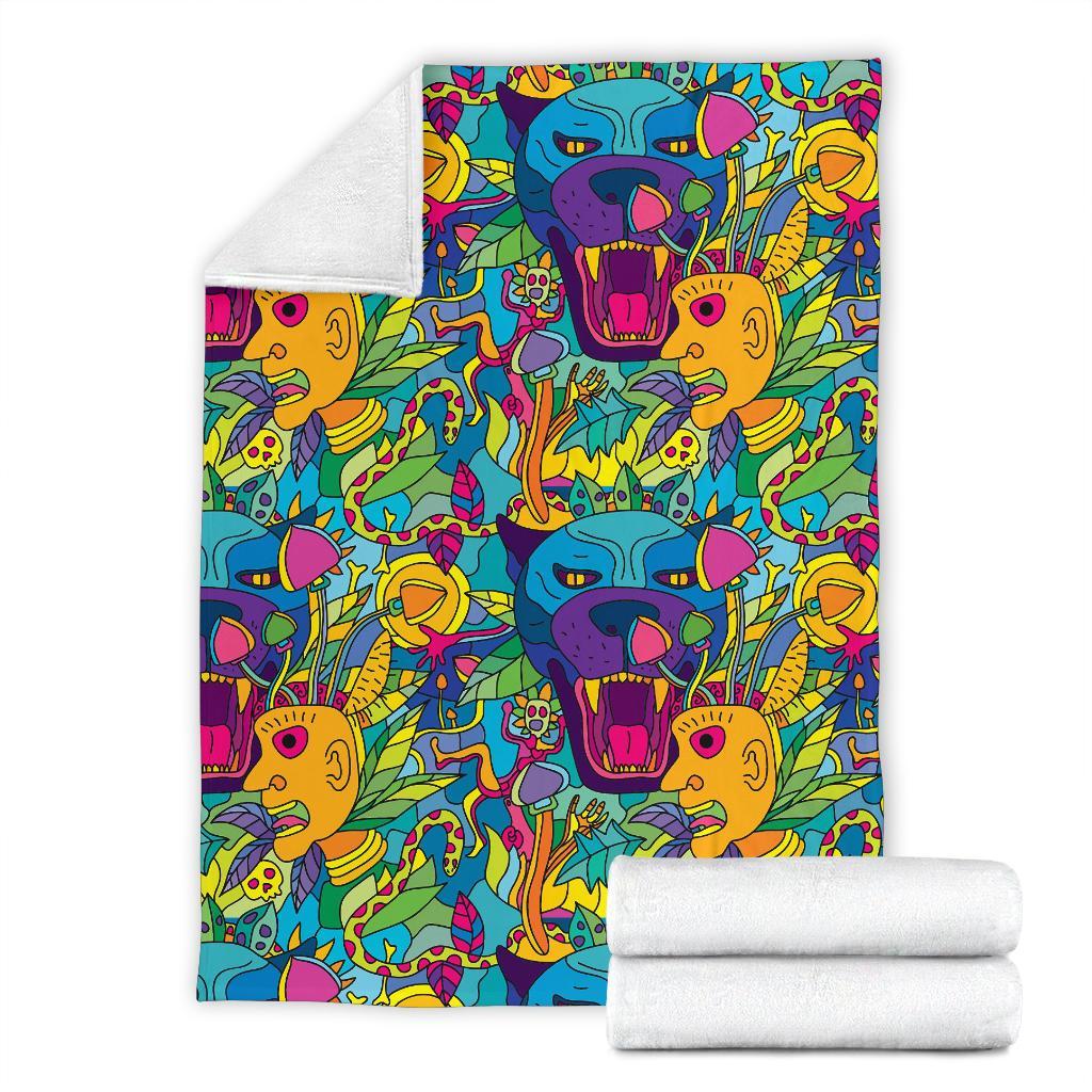 Trippy Pattern Print Blanket-grizzshop