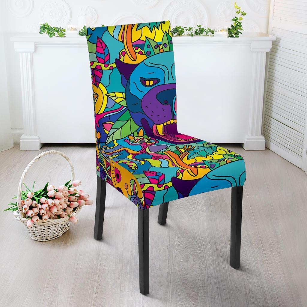 Trippy Pattern Print Chair Cover-grizzshop