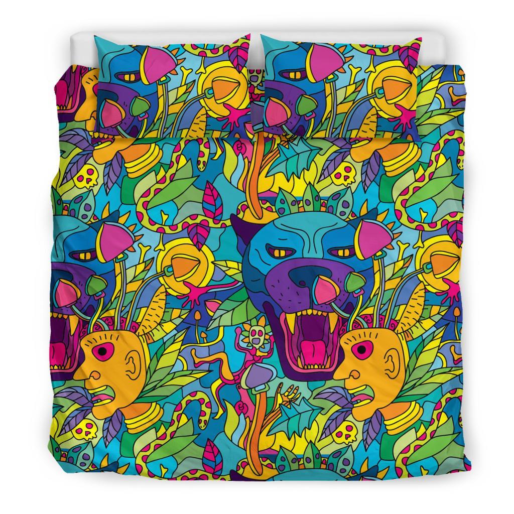 Trippy Pattern Print Duvet Cover Bedding Set-grizzshop