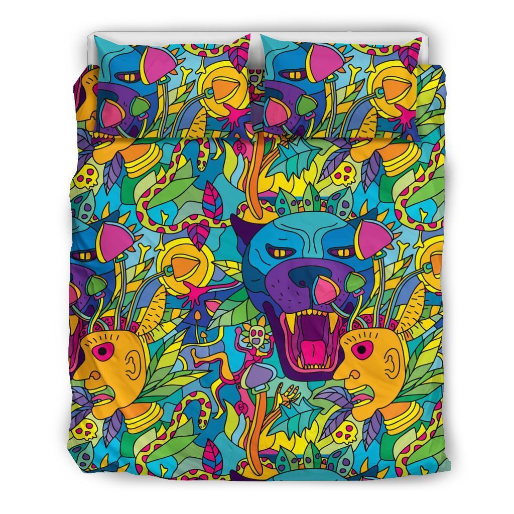 Trippy Pattern Print Duvet Cover Bedding Set-grizzshop