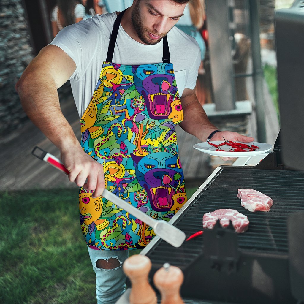 Trippy Pattern Print Men's Apron-grizzshop