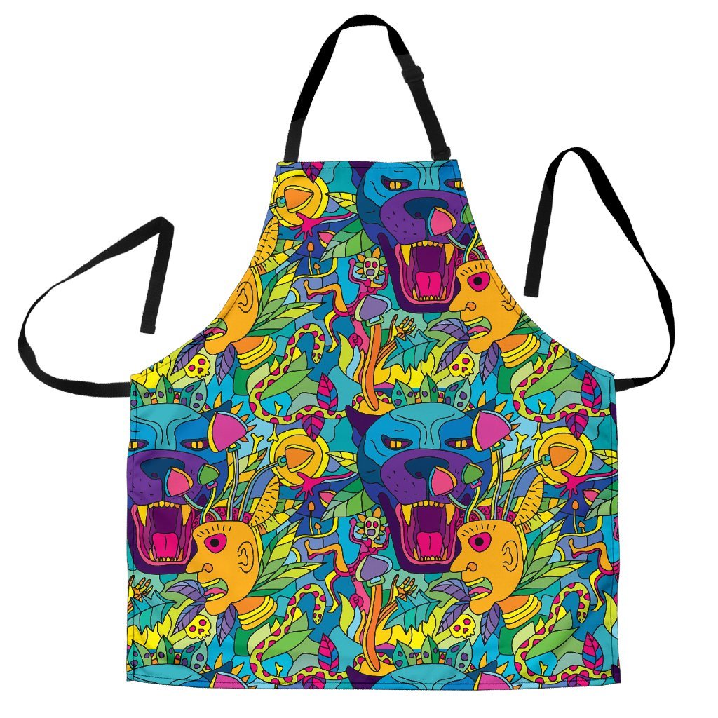 Trippy Pattern Print Men's Apron-grizzshop