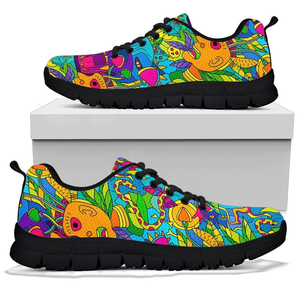 Trippy Pattern Print Sneaker Shoes For Men Women-grizzshop