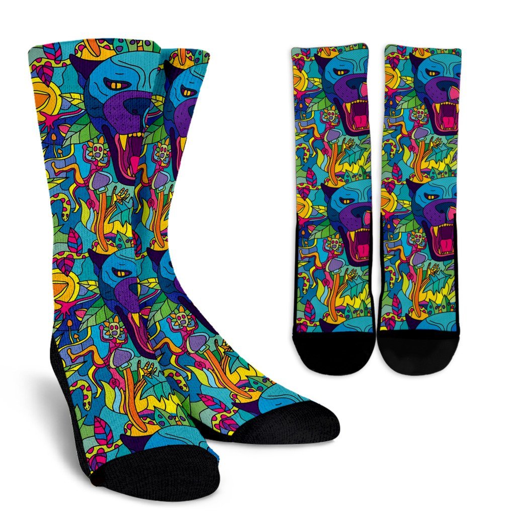 Trippy Pattern Print Unisex Crew Socks-grizzshop