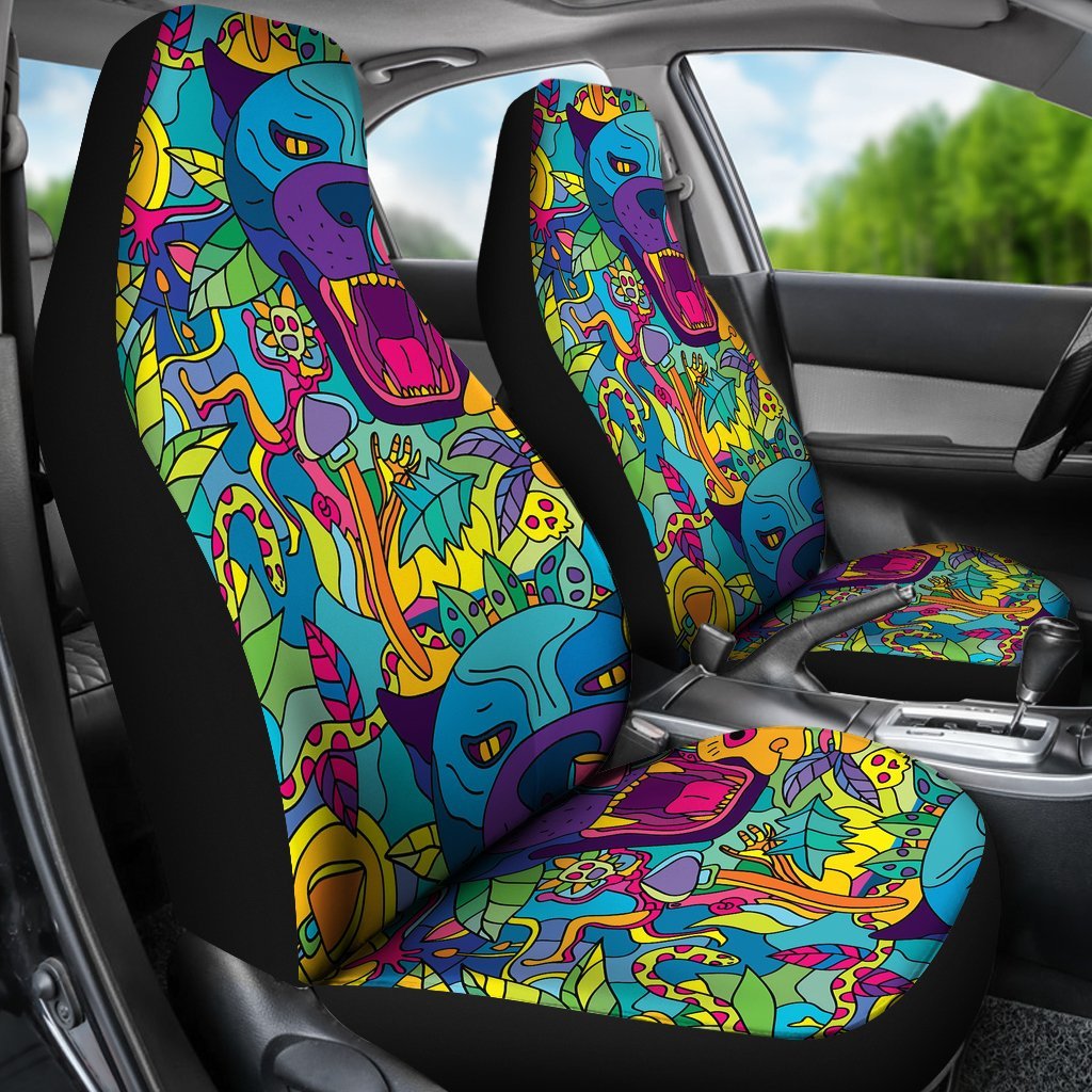 Trippy Pattern Print Universal Fit Car Seat Covers-grizzshop