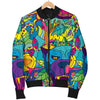 Trippy Pattern Print Women Casual Bomber Jacket-grizzshop