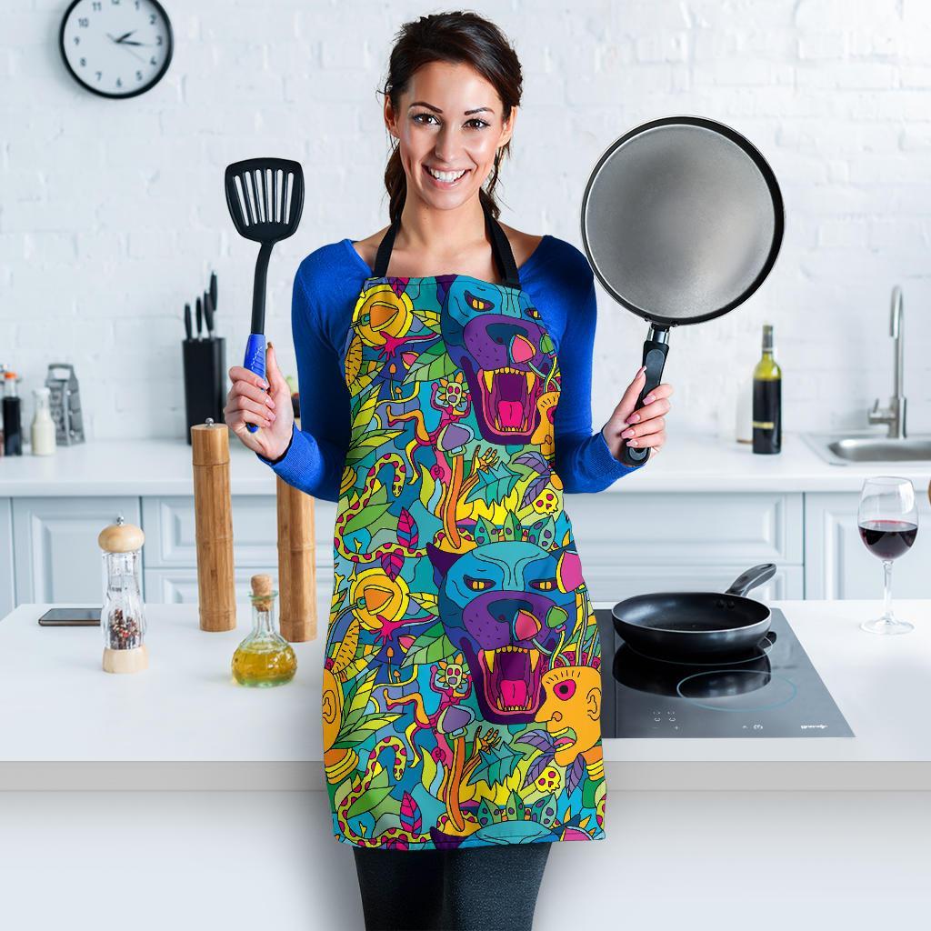 Trippy Pattern Print Women's Apron-grizzshop