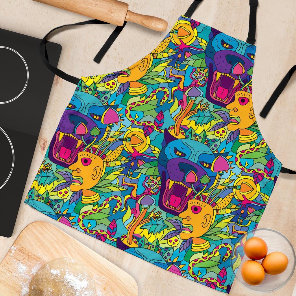 Trippy Pattern Print Women's Apron-grizzshop