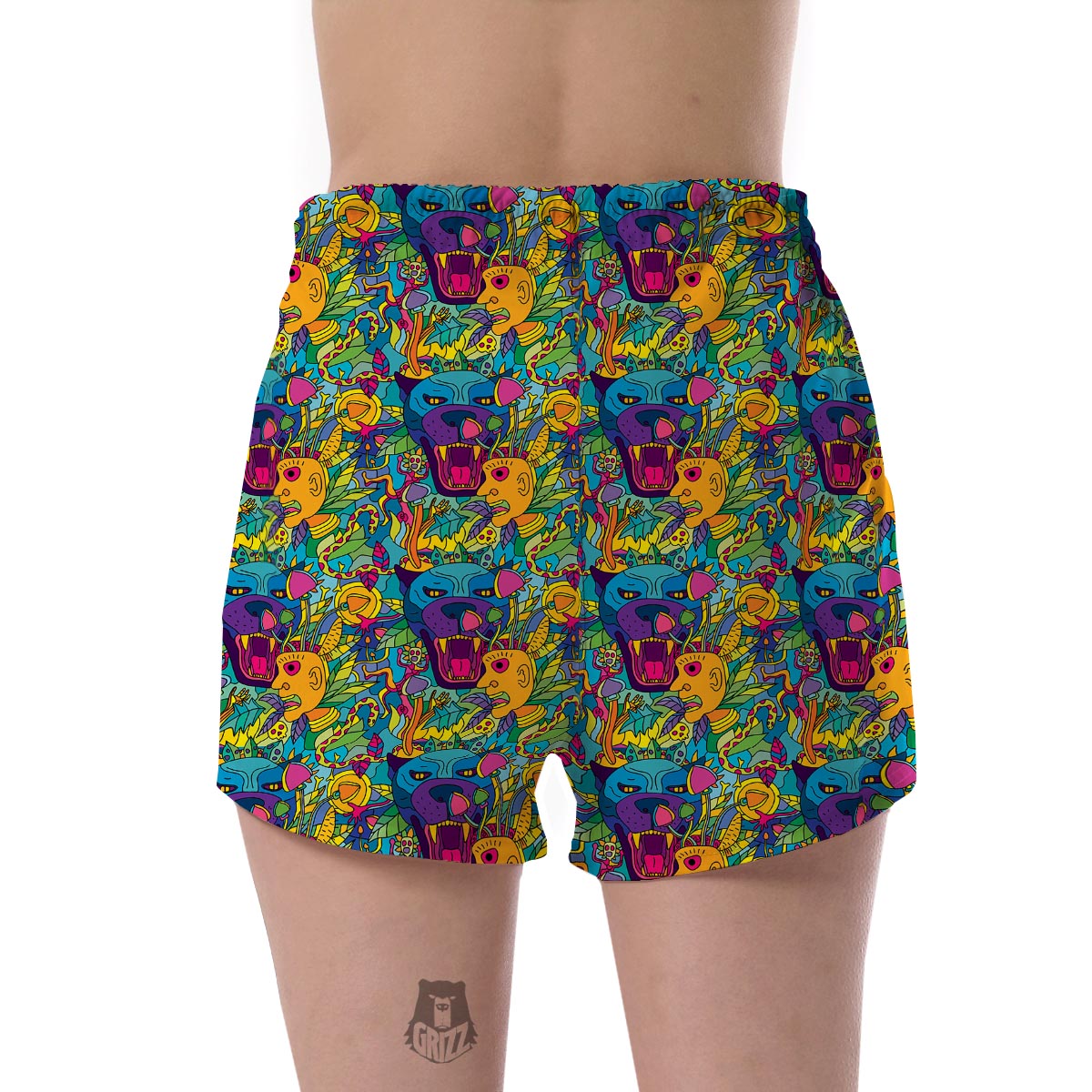 Trippy Pattern Print Women's Shorts-grizzshop