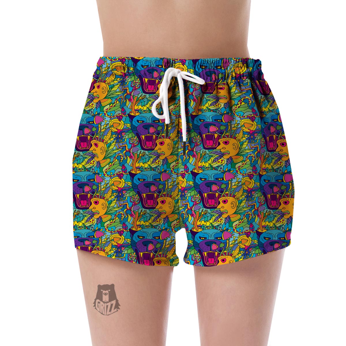 Trippy Pattern Print Women's Shorts-grizzshop