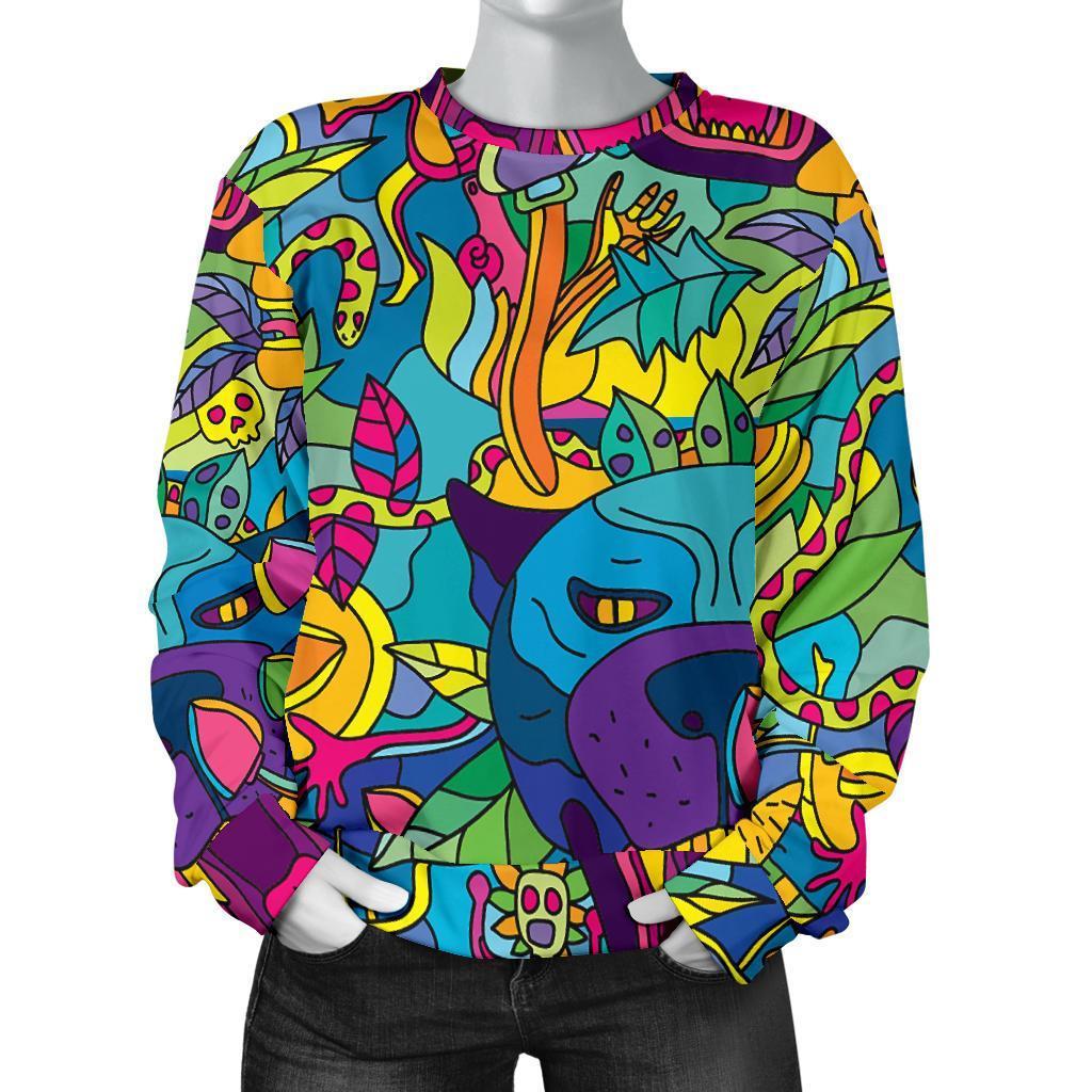 Trippy Pattern Print Women's Sweatshirt-grizzshop