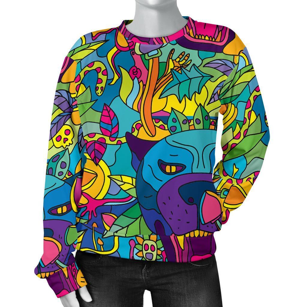 Trippy Pattern Print Women's Sweatshirt-grizzshop