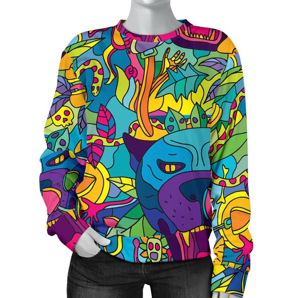 Trippy Pattern Print Women's Sweatshirt-grizzshop