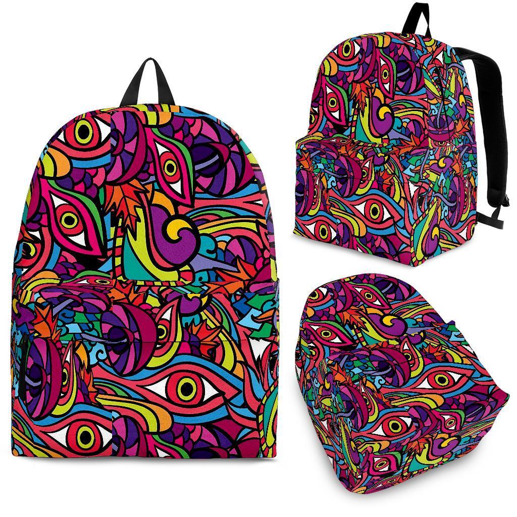 Trippy Print Pattern Backpack-grizzshop