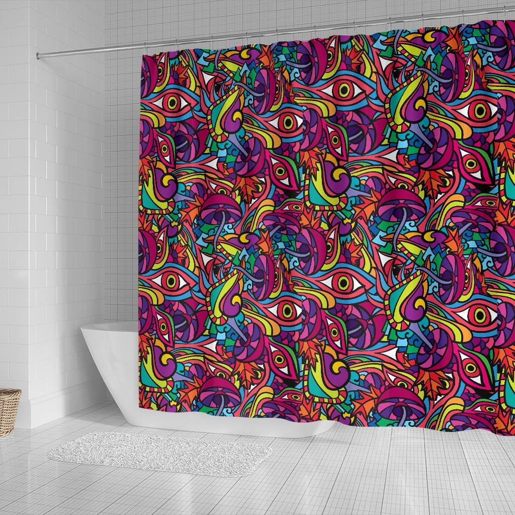 Trippy Print Pattern Bathroom Shower Curtain-grizzshop