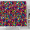 Trippy Print Pattern Bathroom Shower Curtain-grizzshop