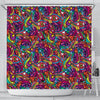 Trippy Print Pattern Bathroom Shower Curtain-grizzshop