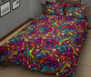 Trippy Print Pattern Bed Set Quilt-grizzshop