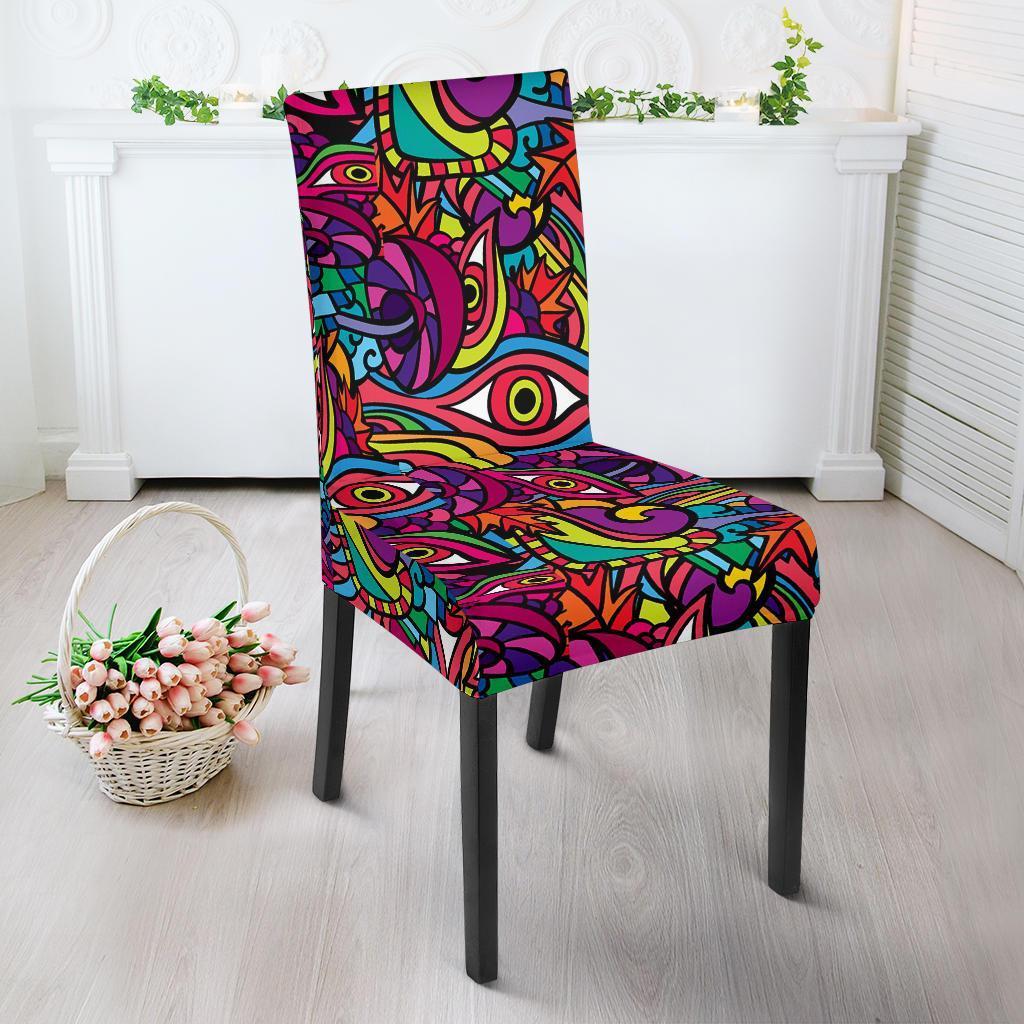 Trippy Print Pattern Chair Cover-grizzshop