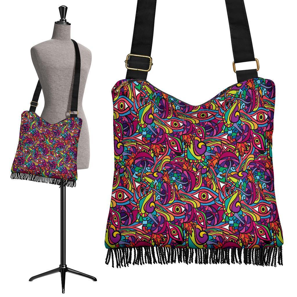 Trippy Print Pattern Crossbody bags-grizzshop