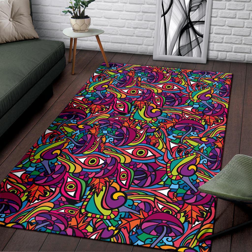 Trippy Print Pattern Floor Mat-grizzshop