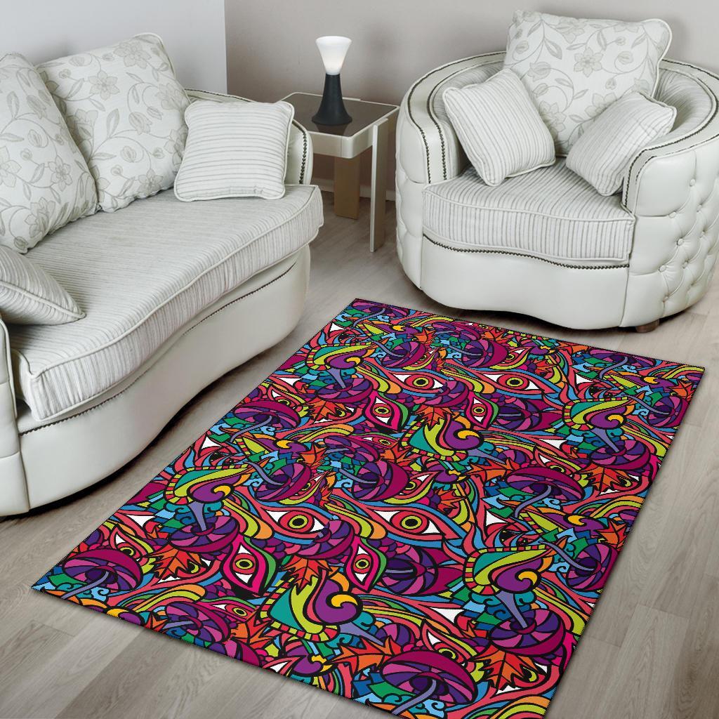 Trippy Print Pattern Floor Mat-grizzshop