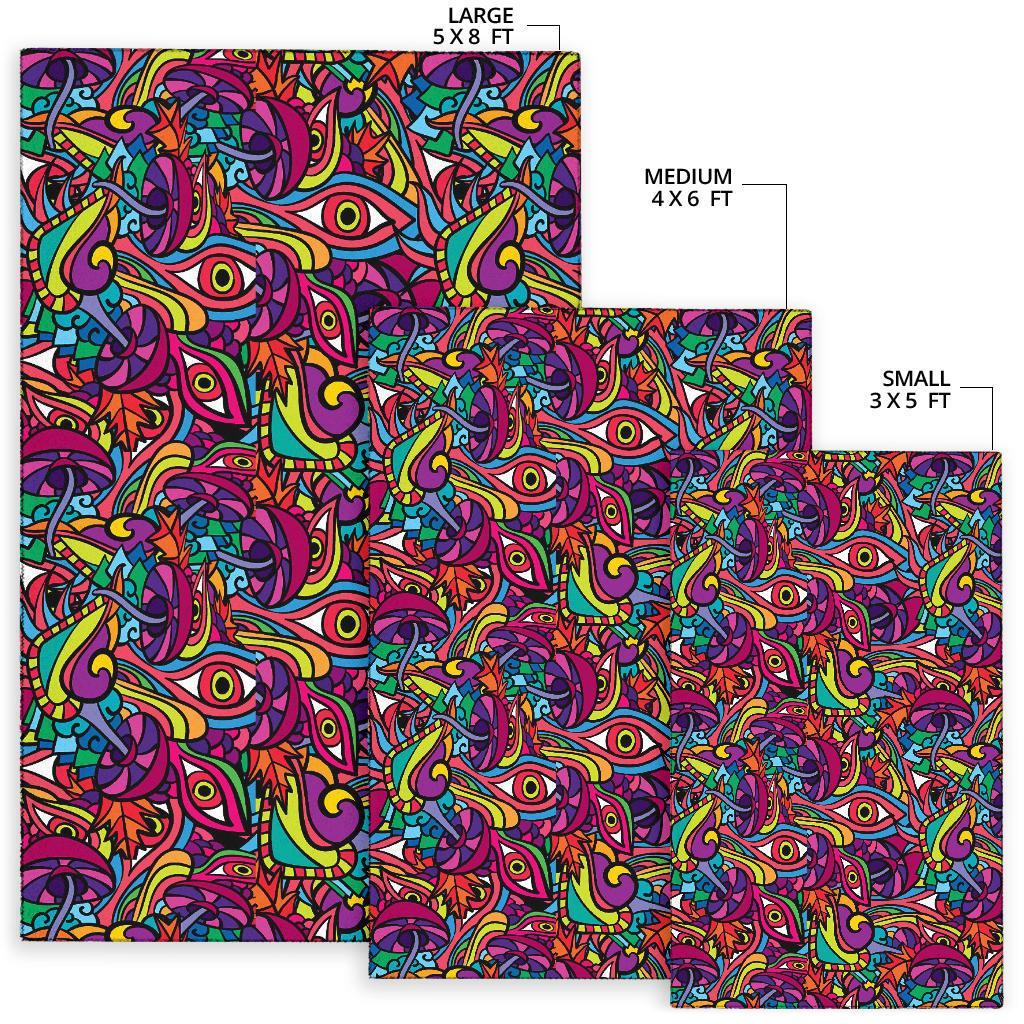 Trippy Print Pattern Floor Mat-grizzshop