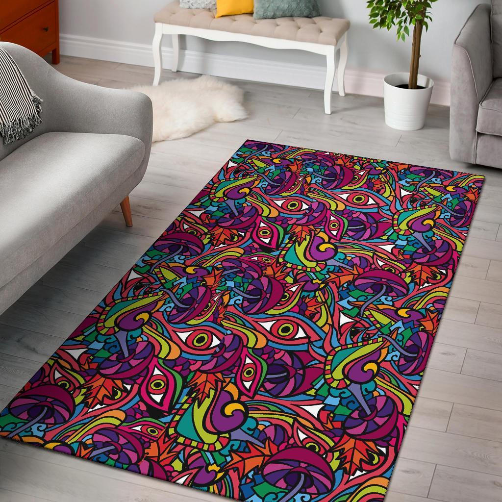 Trippy Print Pattern Floor Mat-grizzshop