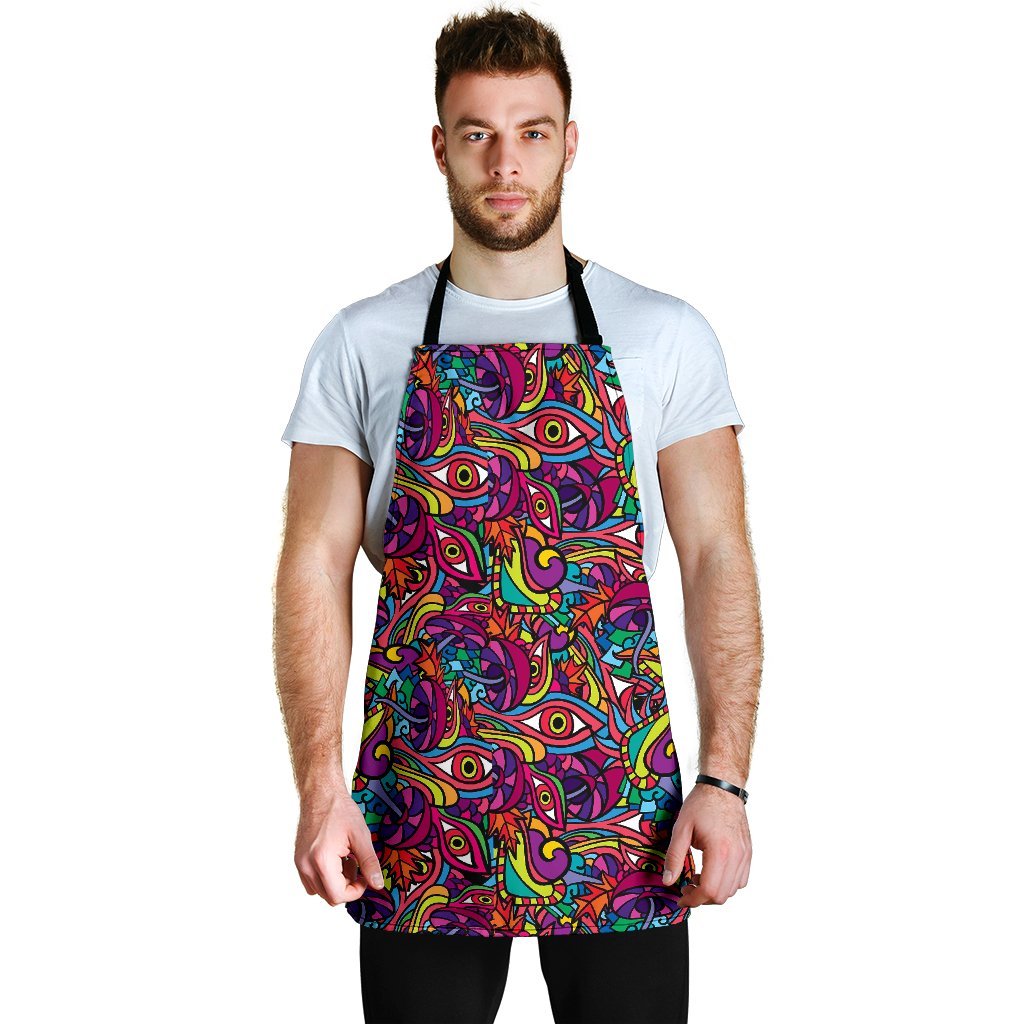 Trippy Print Pattern Men's Apron-grizzshop