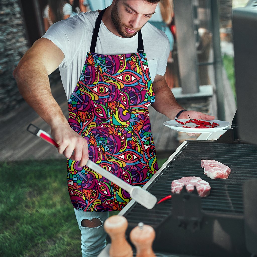 Trippy Print Pattern Men's Apron-grizzshop