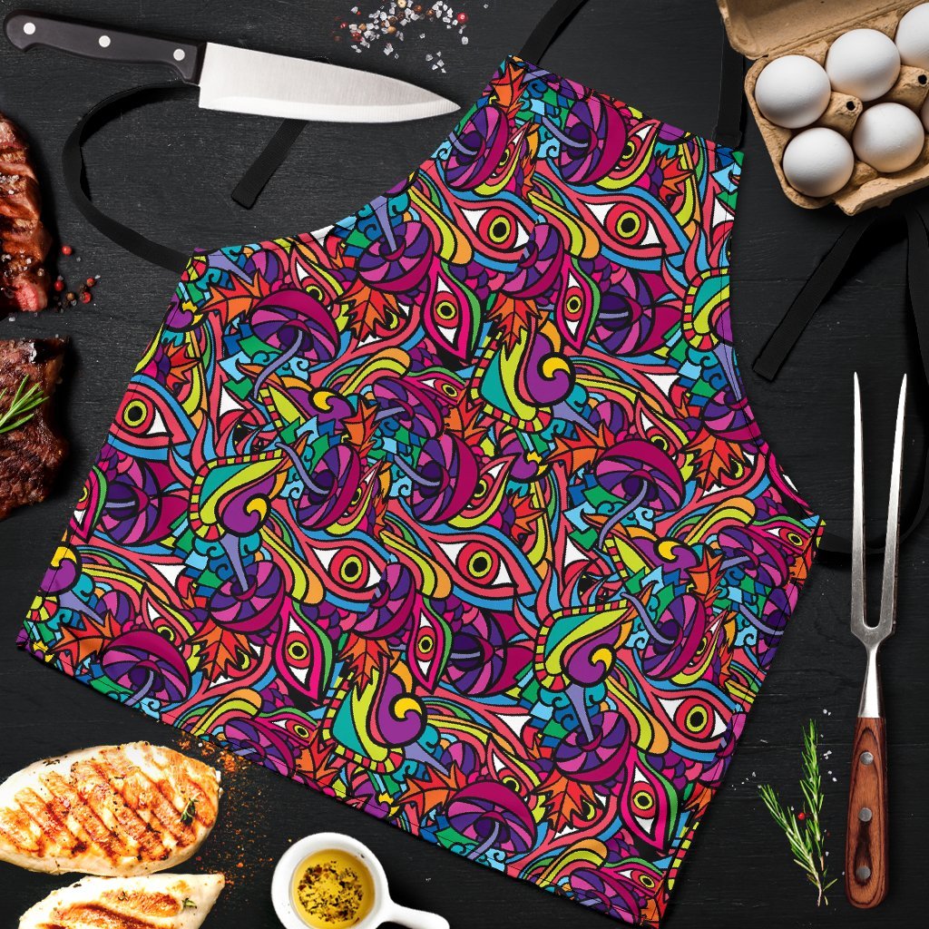 Trippy Print Pattern Men's Apron-grizzshop