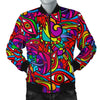 Trippy Print Pattern Men's Bomber Jacket-grizzshop