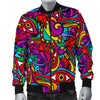 Trippy Print Pattern Men's Bomber Jacket-grizzshop