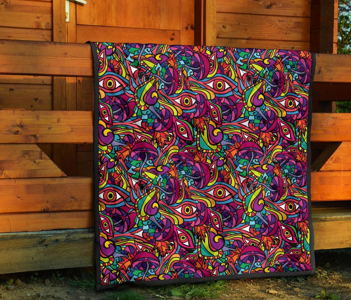 Trippy Print Pattern Quilt-grizzshop