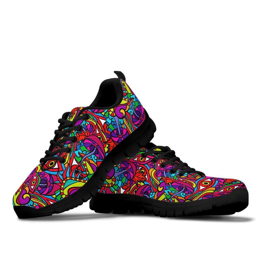 Trippy Print Pattern Sneaker Shoes For Men Women-grizzshop