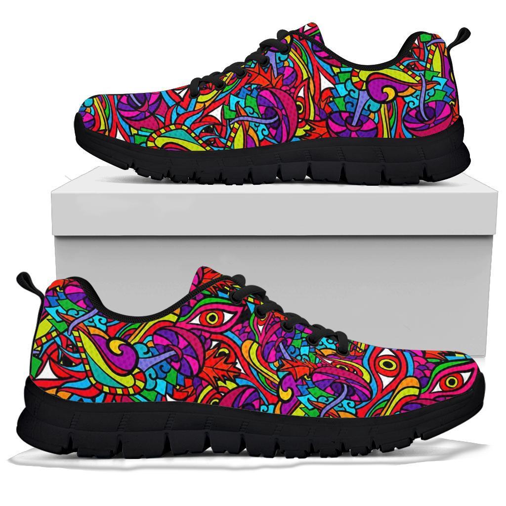 Trippy Print Pattern Sneaker Shoes For Men Women-grizzshop