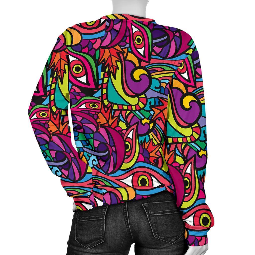 Trippy Print Pattern Women's Sweatshirt-grizzshop