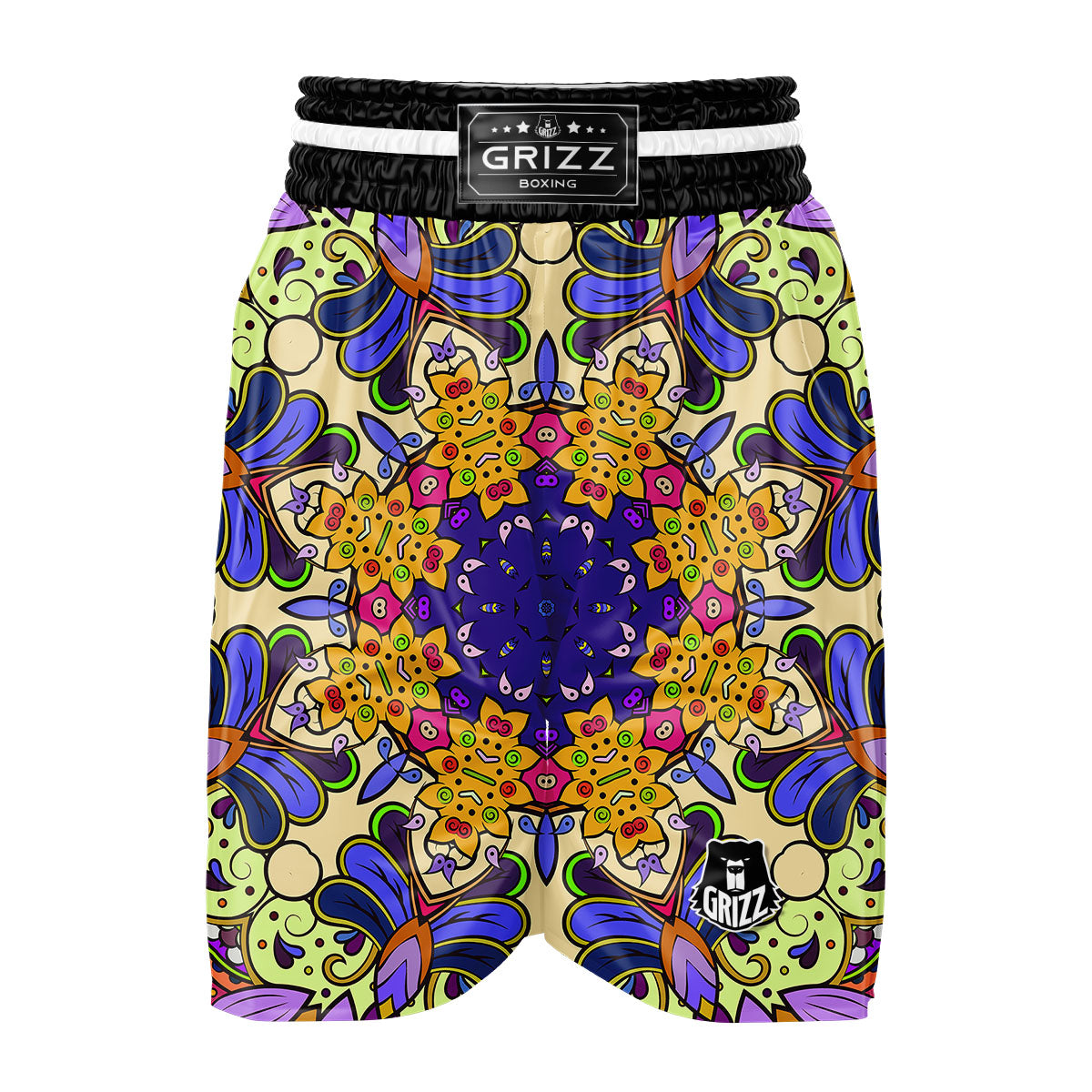 Trippy Psychedelic Ethnic Print Boxing Shorts-grizzshop