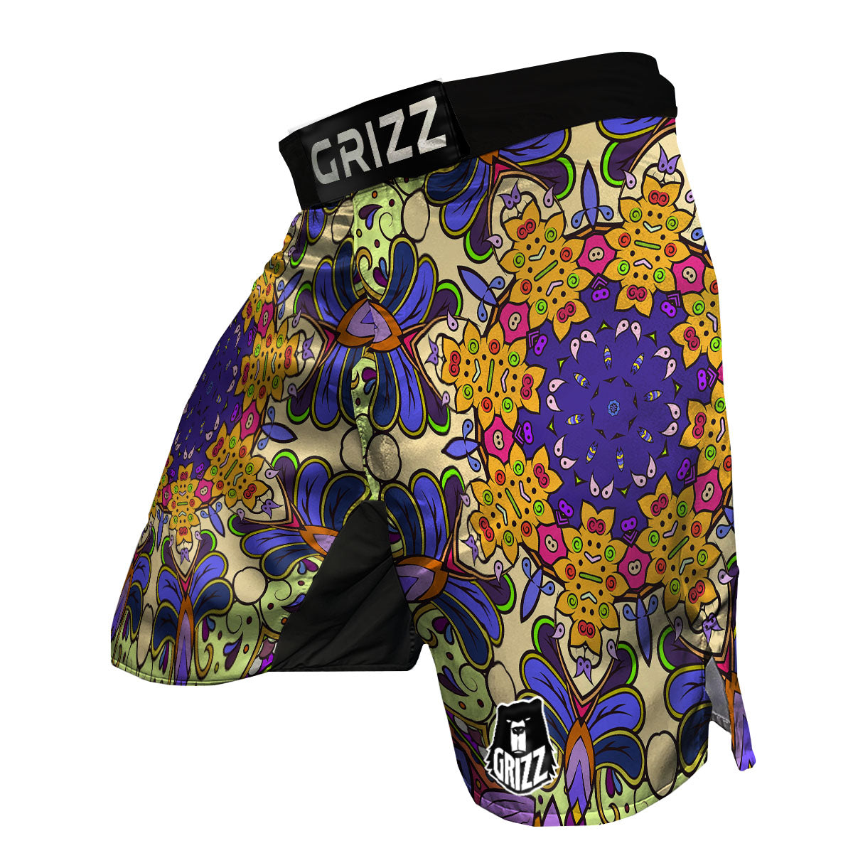 Trippy Psychedelic Ethnic Print MMA Shorts-grizzshop